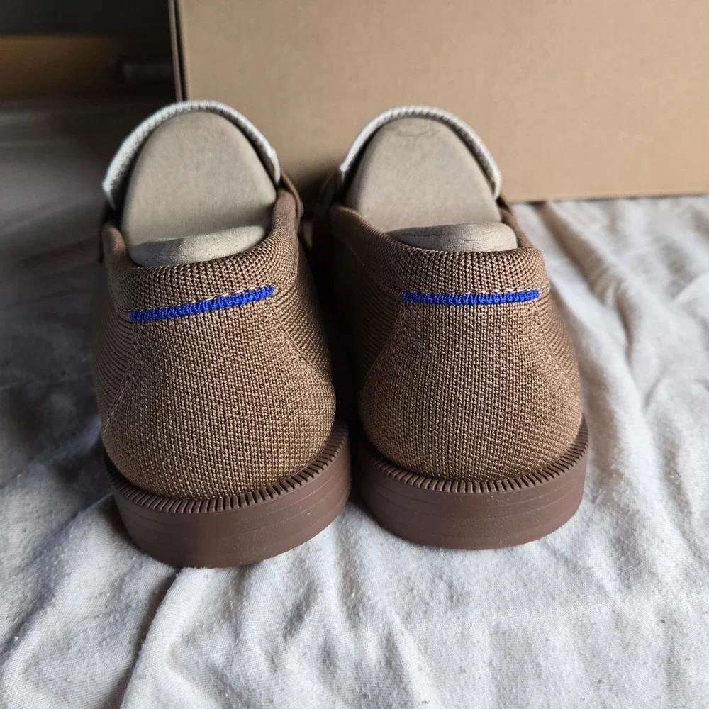 Rothy's The Penny Loafer Mens 11.5 Cortado Brown Cream New In Box 359-002